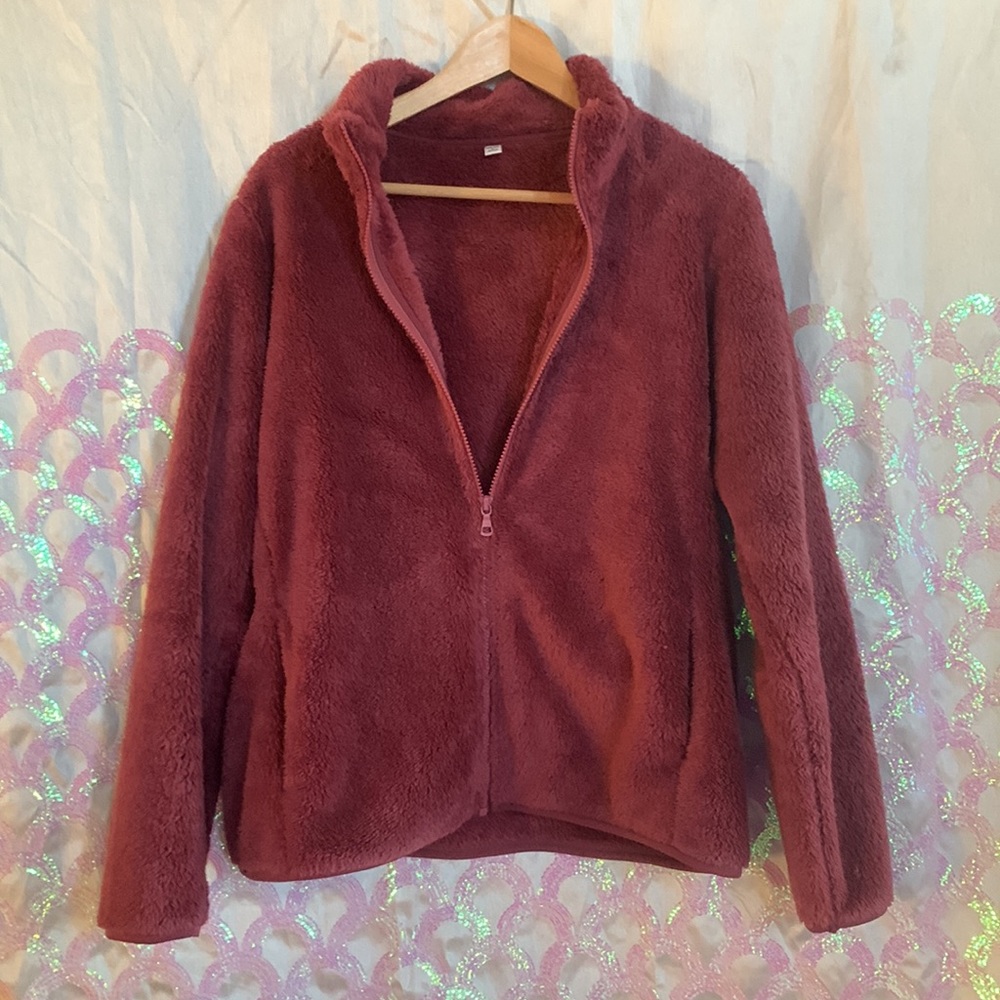 Uniqlo Fleece Jacket Purple/Pink/Wine women’s size large